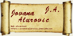 Jovana Alurović vizit kartica